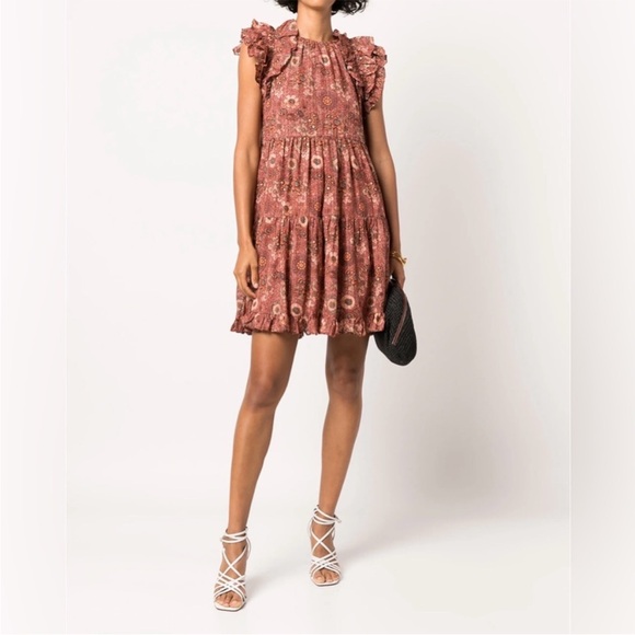 Ulla Johnson Floral Ruffle Dress- worn once - Picture 2 of 7